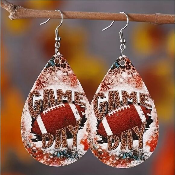 GAME DAY FOOTBALL fun whimsical novelty earrings - Picture 4 of 6